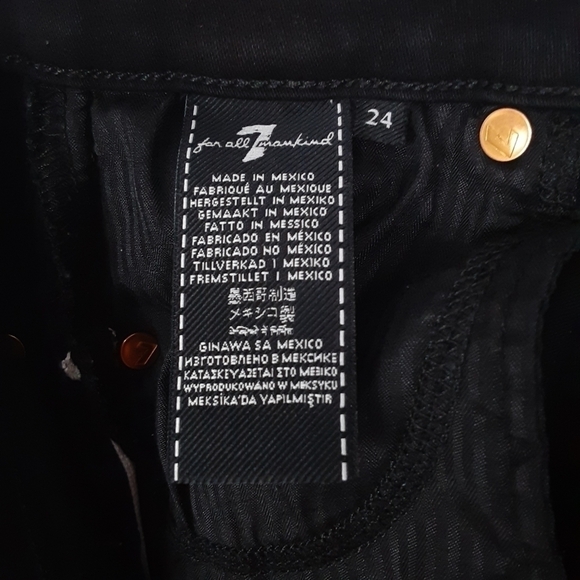 7 for all Mankind Ankle Crop Jeans In Black Size 24 - Picture 9 of 9